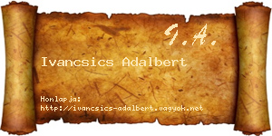 Ivancsics Adalbert névjegykártya
